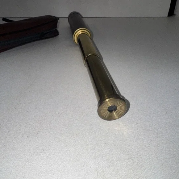 30x30mm 14 Leather Brass Hand Telescope made in Japan